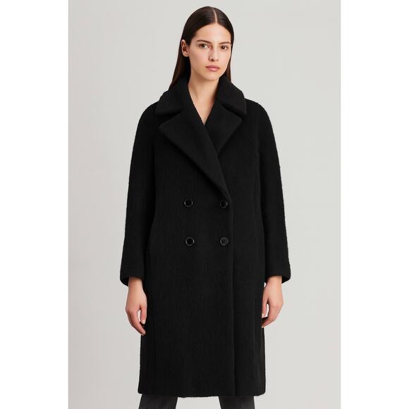 MaxMara Faux Fur Teddy Coat Wool Alpaca Mohair Black - Picture 1 of 11